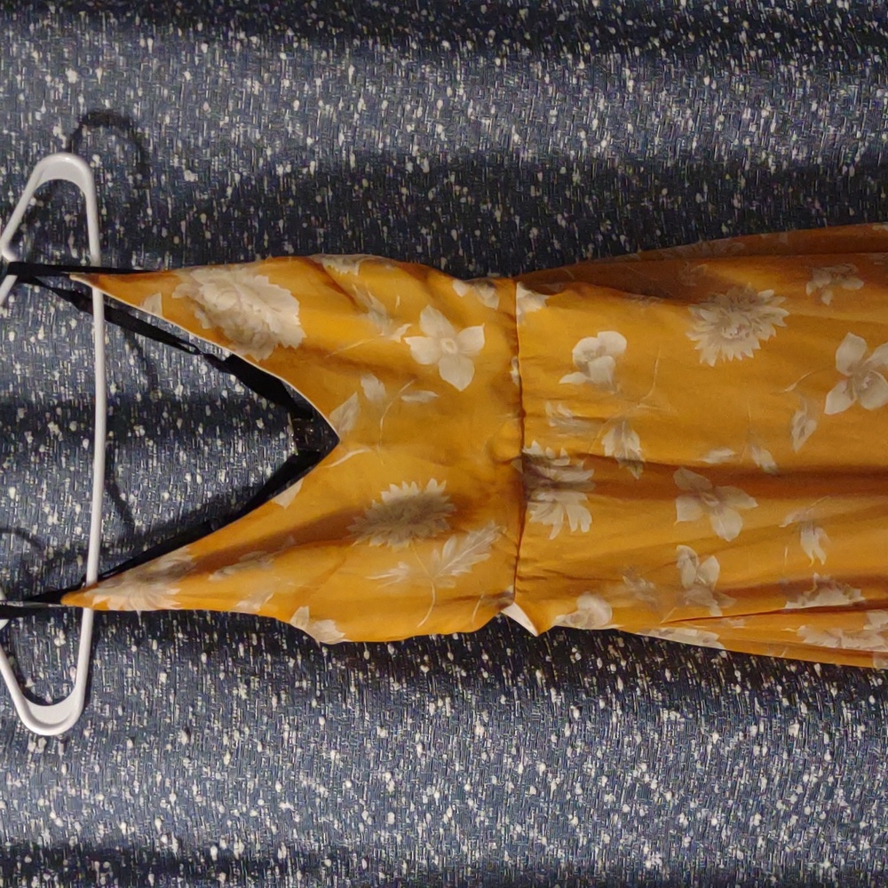 Yellow mustard /Stone Row Floral Dress